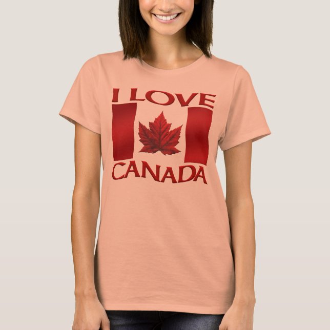 I Kärlek Canada T-shirt Dam Souvenir Canada Shirt (Framsida)
