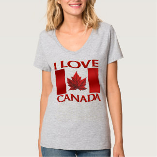 I Kärlek Canada T-shirt Women's Plus Storlek Flagg