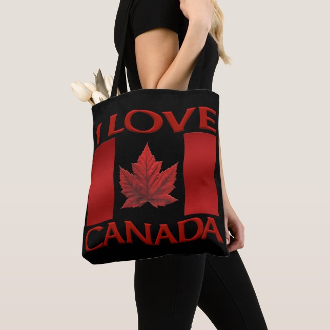 I Kärlek Canada Tote bags Anpassningsbar I Kärlek  Tygkasse (Närbild)