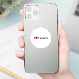 I Kärlek Canada-typografi med rött lönnaple löv ru Klistermärken