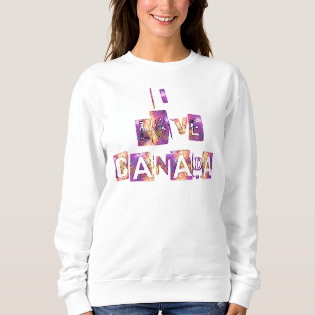 I Kärlek Canada Women's Basic Sweatshirt T Shirt (Framsida)