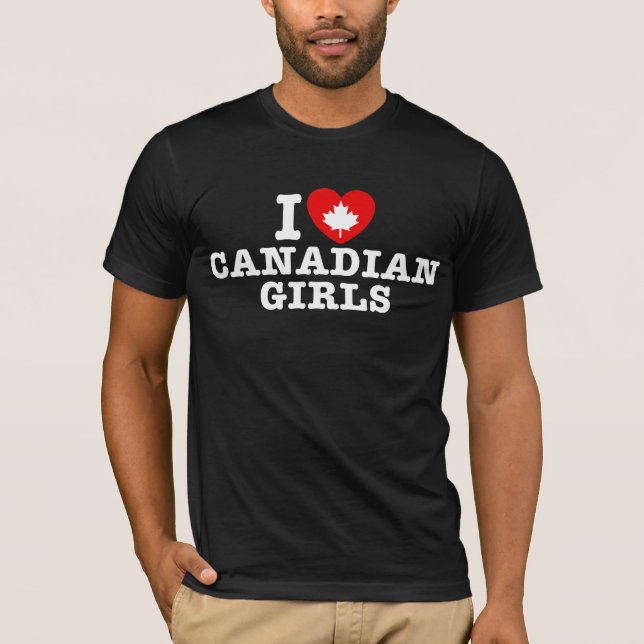I Kärlek Canadian Girls T-shirt (Framsida)