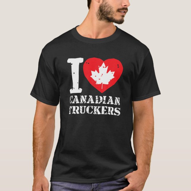 I Kärlek Canadian Truckers T Shirt (Framsida)
