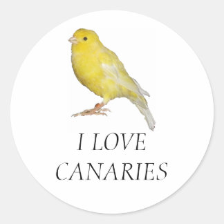I KÄRLEK CANARIES Stickers Runt Klistermärke