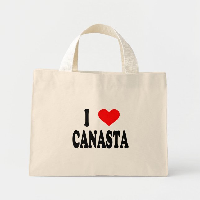 "I Kärlek Canasta" Tote Bag Mini Tygkasse (Framsidan)