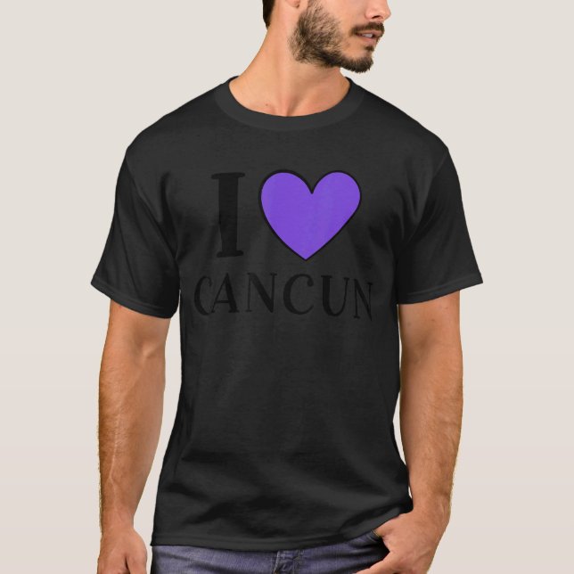I Kärlek Cancun, Mexiko Vacation 1 T Shirt (Framsida)
