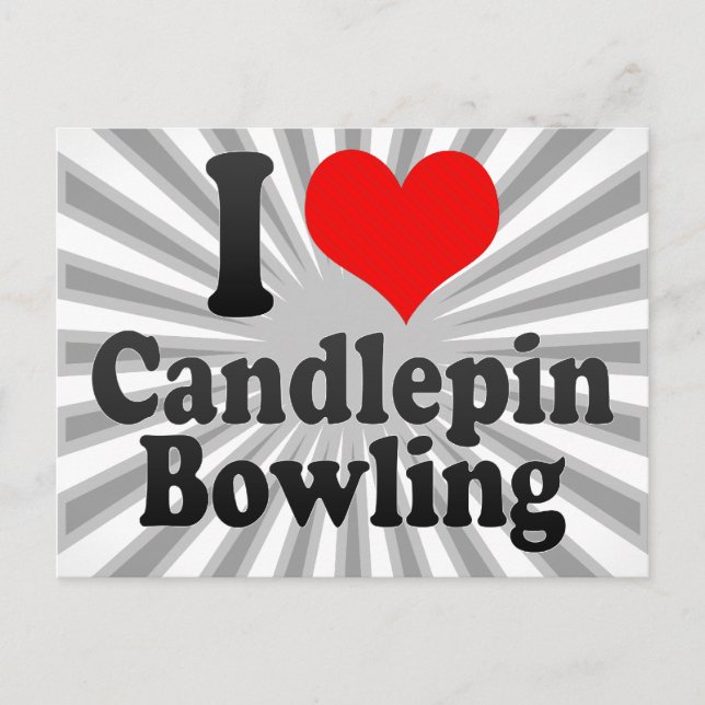 I kärlek Candlepin Bowling Vykort (Framsida)