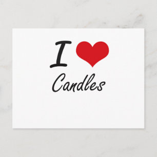 I kärlek Candles Vykort