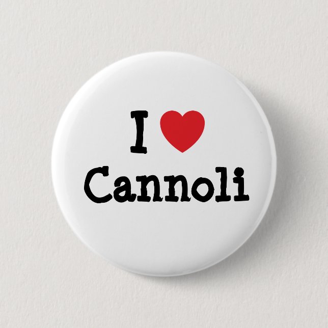 I kärlek Cannoli hjärta T-Shirt Knapp (Framsida)