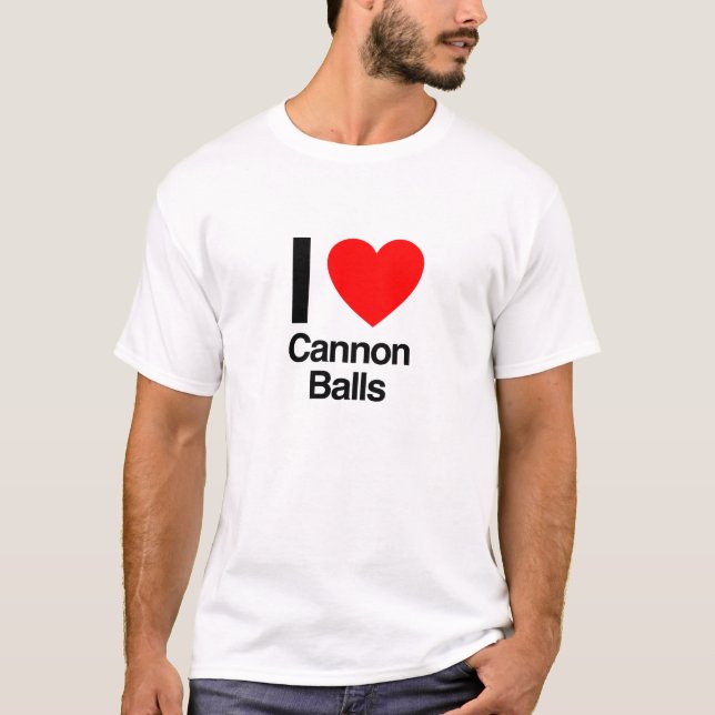 i kärlek cannon bollar t-shirt (Framsida)