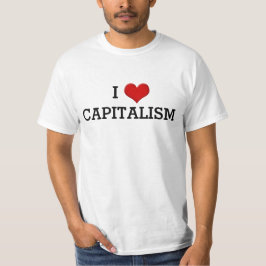 I Kärlek Capitalism Lustigt politiskt hjärta T-Shi Tröja