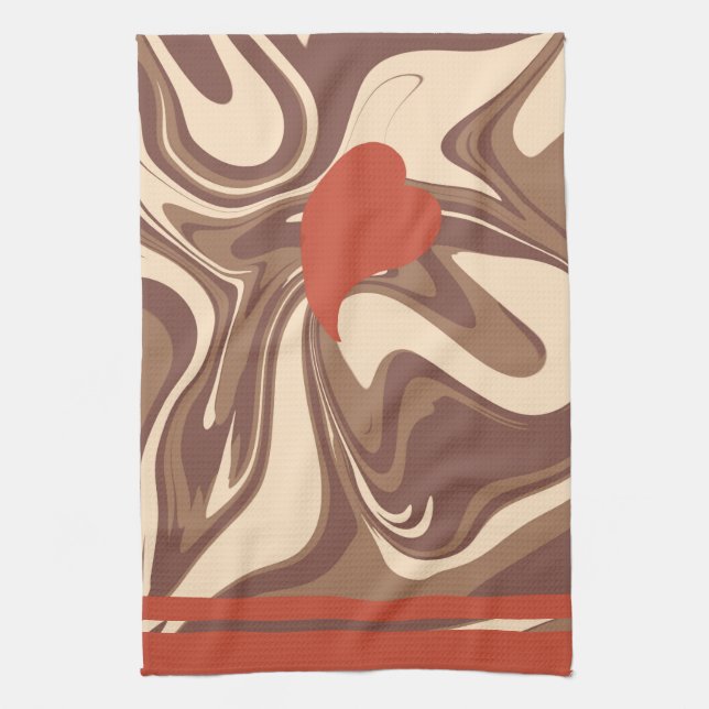 I kärlek cappuccino 2 kökshandduk (Vertikal)