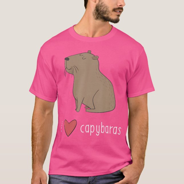 I Kärlek Capybaras Cute Capybara T Shirt (Framsida)