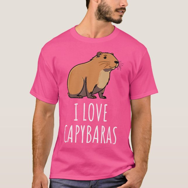 I Kärlek Capybaras T Shirt (Framsida)
