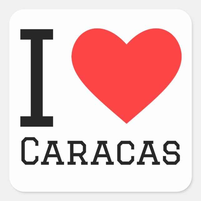 I kärlek caracas fyrkantigt klistermärke (Framsida)