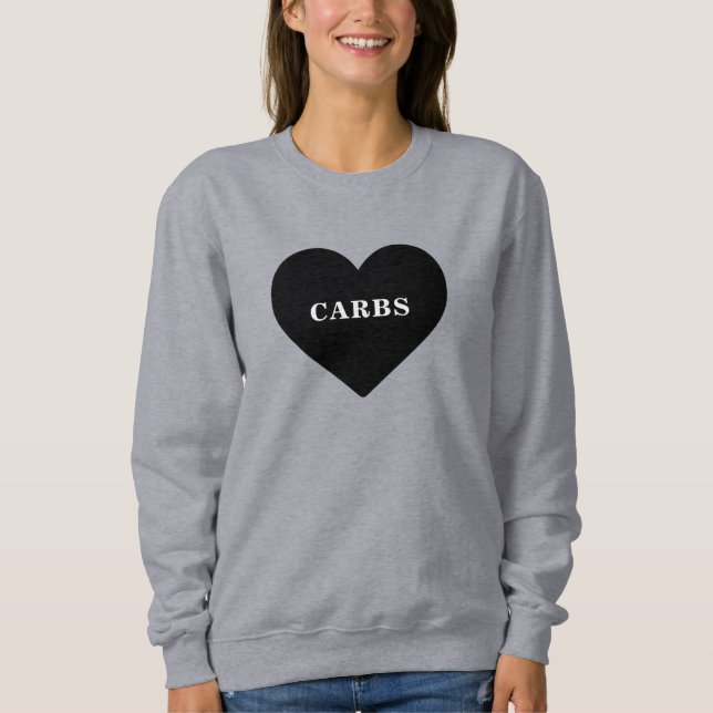 I Kärlek Carbs Food T Shirt (Framsida)