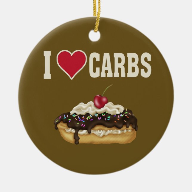 I Kärlek Carbs Julgransprydnad Keramik (Framsidan)