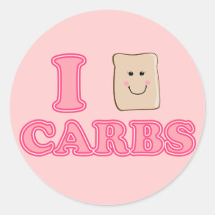 I kärlek Carbs Runt Klistermärke