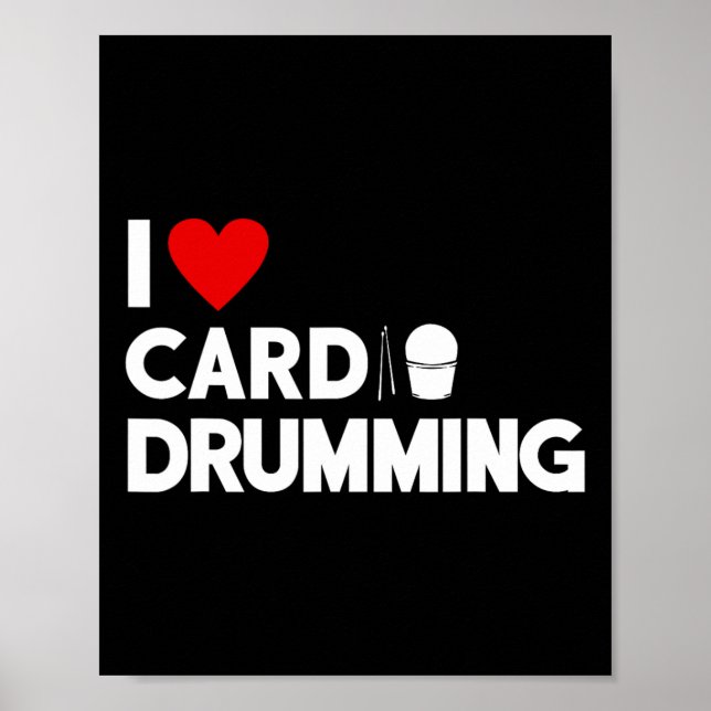 I Kärlek Cardio Drumming Gym Fitness Cl Workout Poster (Framsidan)