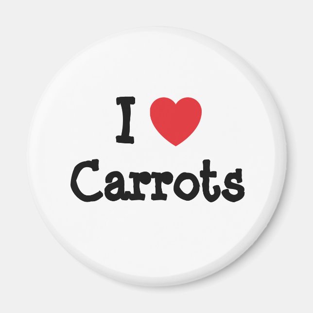 I kärlek Carrots hjärt-T-Shirt Magnet (Framsidan)