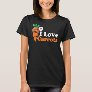 I Kärlek Carrots Vegan Plant-Based Food Vegetarian T Shirt