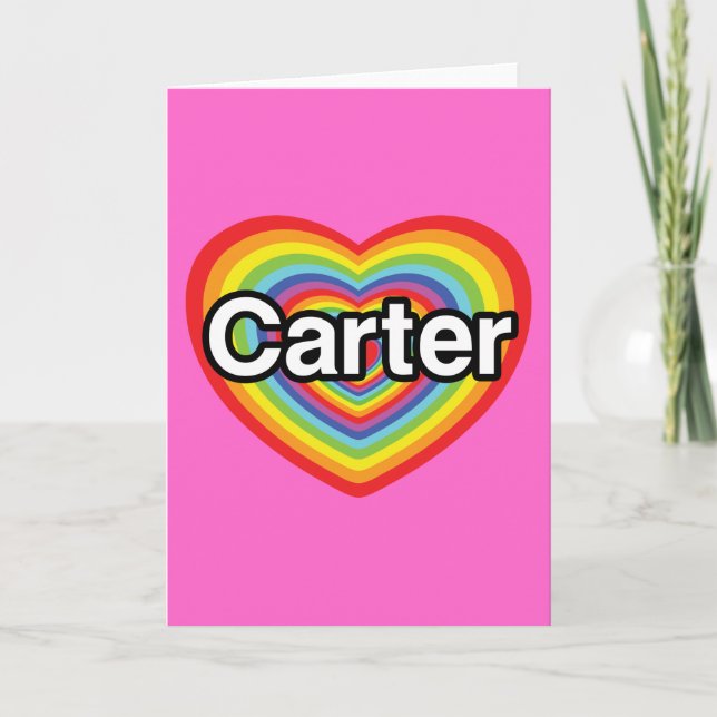 I kärlek Carter: regnbåge hjärta Helgkort (Framsida)