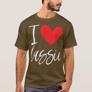 I Kärlek Cassie Namn Personlig Girl Woman BFF Fri T Shirt