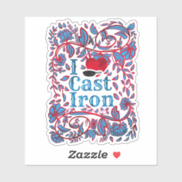 I Kärlek Cast Järn Skillet Blommigt Sticker Klistermärken