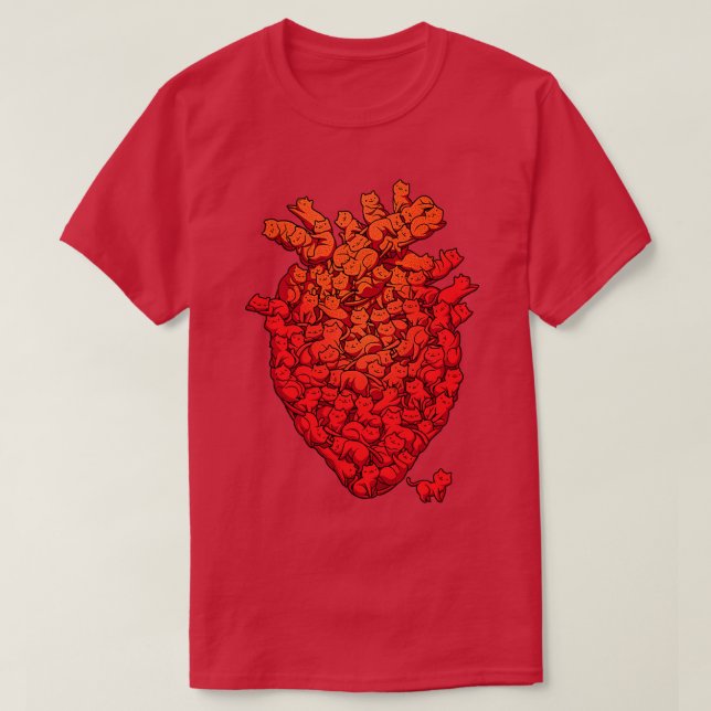 I Kärlek Cat Heart T Shirt (Design framsida)