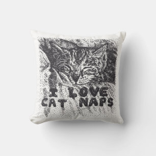 I Kärlek Cat Naps, katt sover Kudde