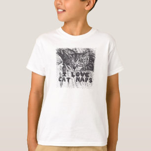 I Kärlek Cat Naps, katt sover T Shirt