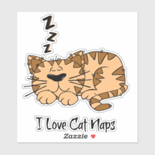 I Kärlek Cat Naps Klistermärken