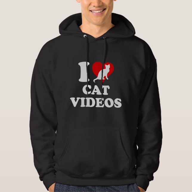 I Kärlek Cat Videos Hoodie (Framsida)