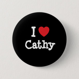 I kärlek Cathy hjärta T-Shirt Knapp