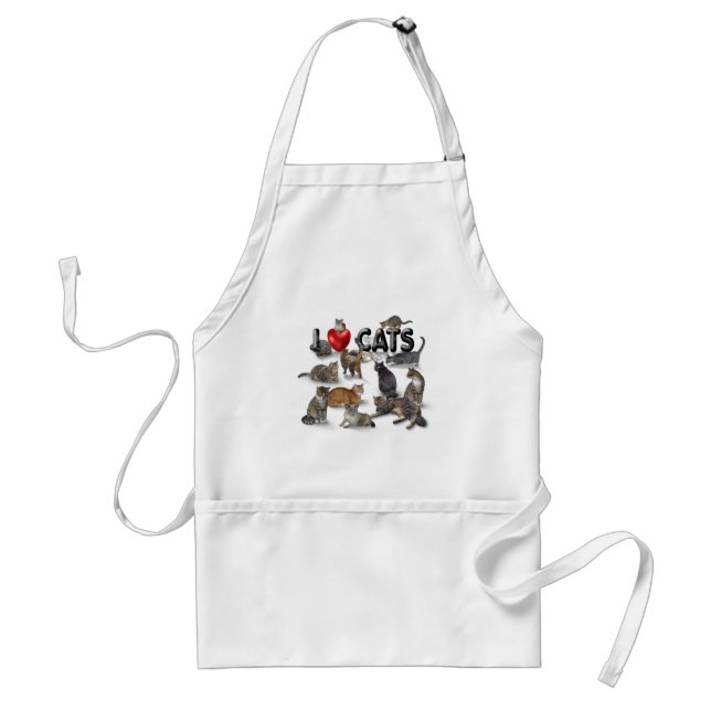 "I kärlek Cats" Apron Förkläde (Framsidan)
