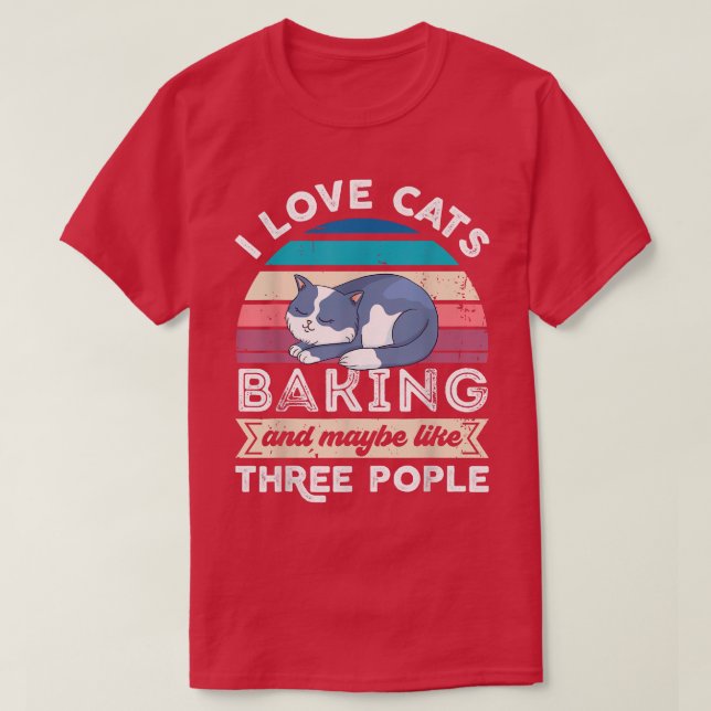 I kärlek Cats Baking och som Three People 1962 T Shirt (Design framsida)