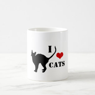 I kärlek Cats & Black Cat Coffee /Tea mugg