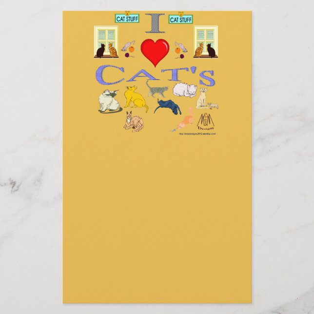 I Kärlek Cats Brevpapper (Framsida)