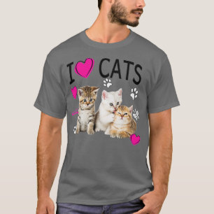 I Kärlek Cats Cat lover I kärlek Kittens T Shirt