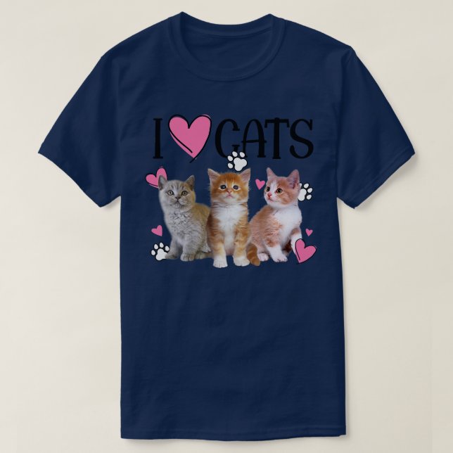 I Kärlek Cats Cat lover Tee I kärlek Kittens (Design framsida)