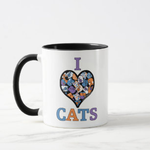 I Kärlek Cats - Collage Heart Mugg