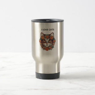 I KÄRLEK CATS FANTASTISK ART CATS ÄLSKARE DESIGN RESEMUGG