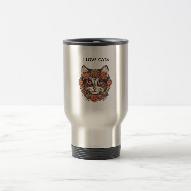 I KÄRLEK CATS FANTASTISK ART | CATS ÄLSKARE DESIGN RESEMUGG (Center)