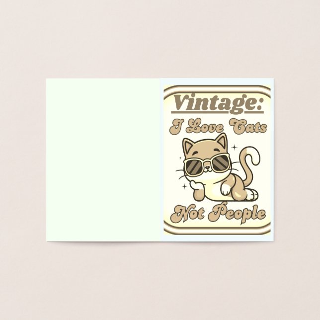 I Kärlek Cats,Inte människor Folierat Kort (Insida)