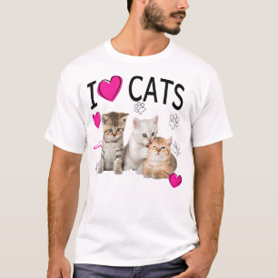 I Kärlek Cats Kattlover i kärlek Kittens T Shirt