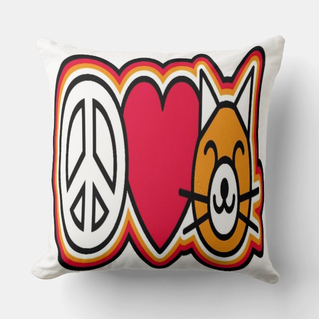 I Kärlek Cats Kudde (Framsida)