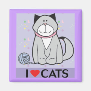 I Kärlek Cats Magnet