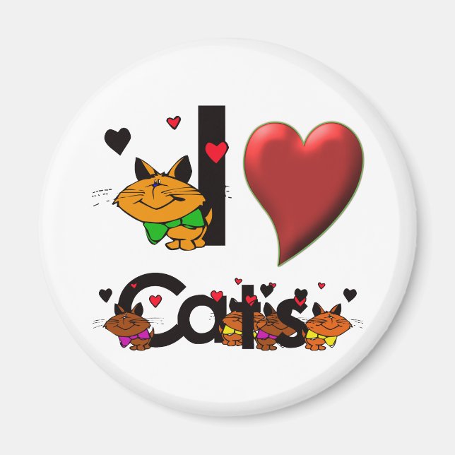 I Kärlek Cats Magnet (Framsidan)