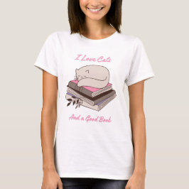 I Kärlek Cats och Bra Bok T Shirt