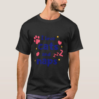 I Kärlek Cats och Naps Funny Humor Novelty Kitten T Shirt